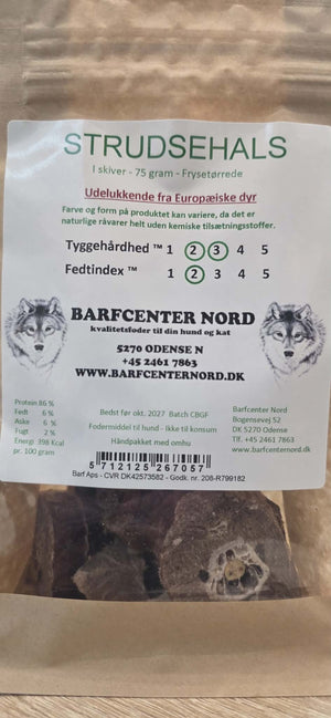 Strudsehals i skiver