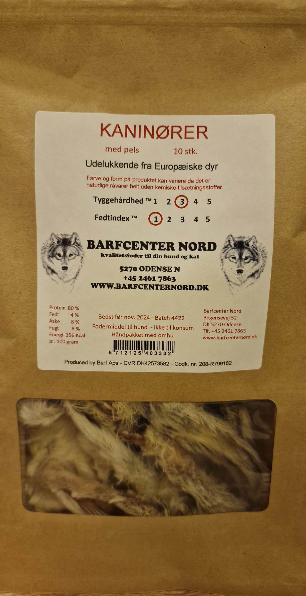 Kaninører - Tørret